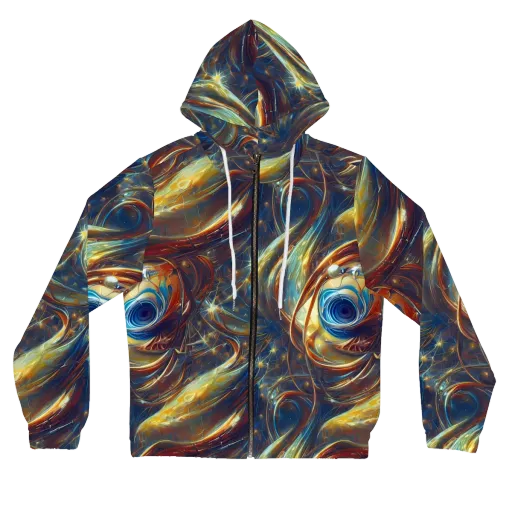 Celestial Vortex on a Women's Full-Zip Hoodie