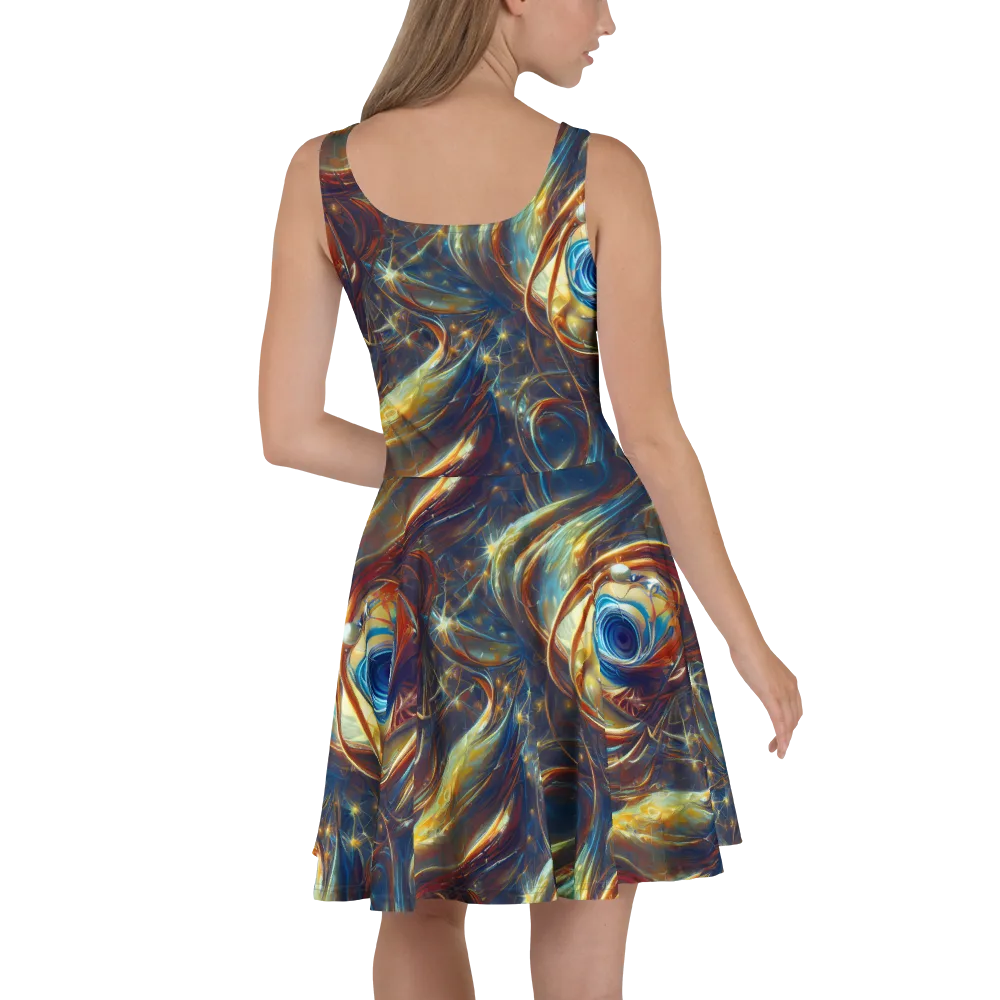 Celestial Vortex on Skater Dress — Back