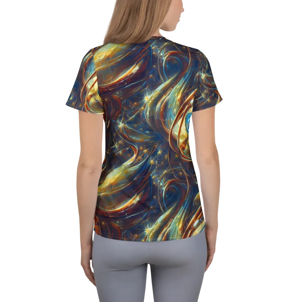 Celestial Vortex on Women's Athletic T-Shirt — Back