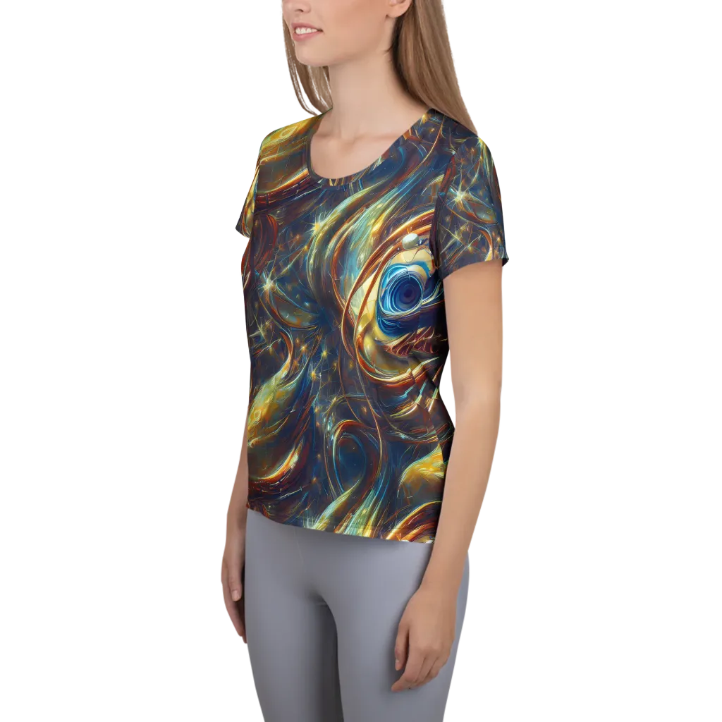 Celestial Vortex on Women's Athletic T-Shirt — Left