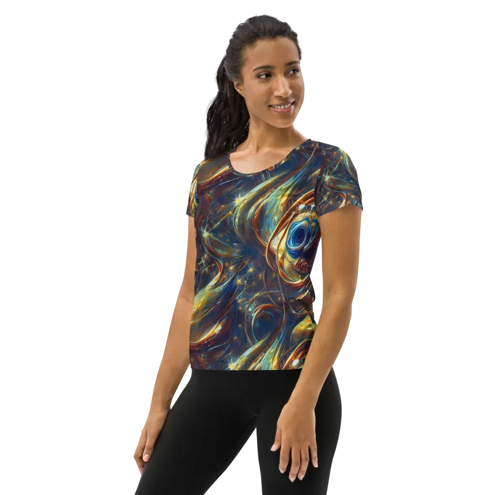 Celestial Vortex on Women's Athletic T-Shirt — Left