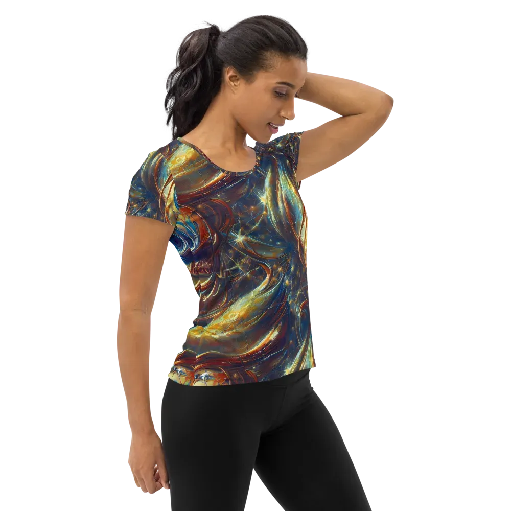 Celestial Vortex on Women's Athletic T-Shirt — Right