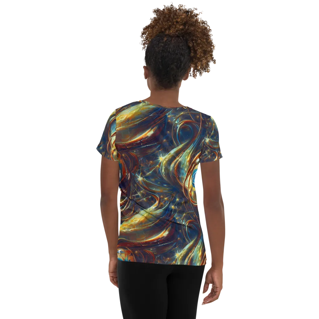 Celestial Vortex on Women's Athletic T-Shirt — Back