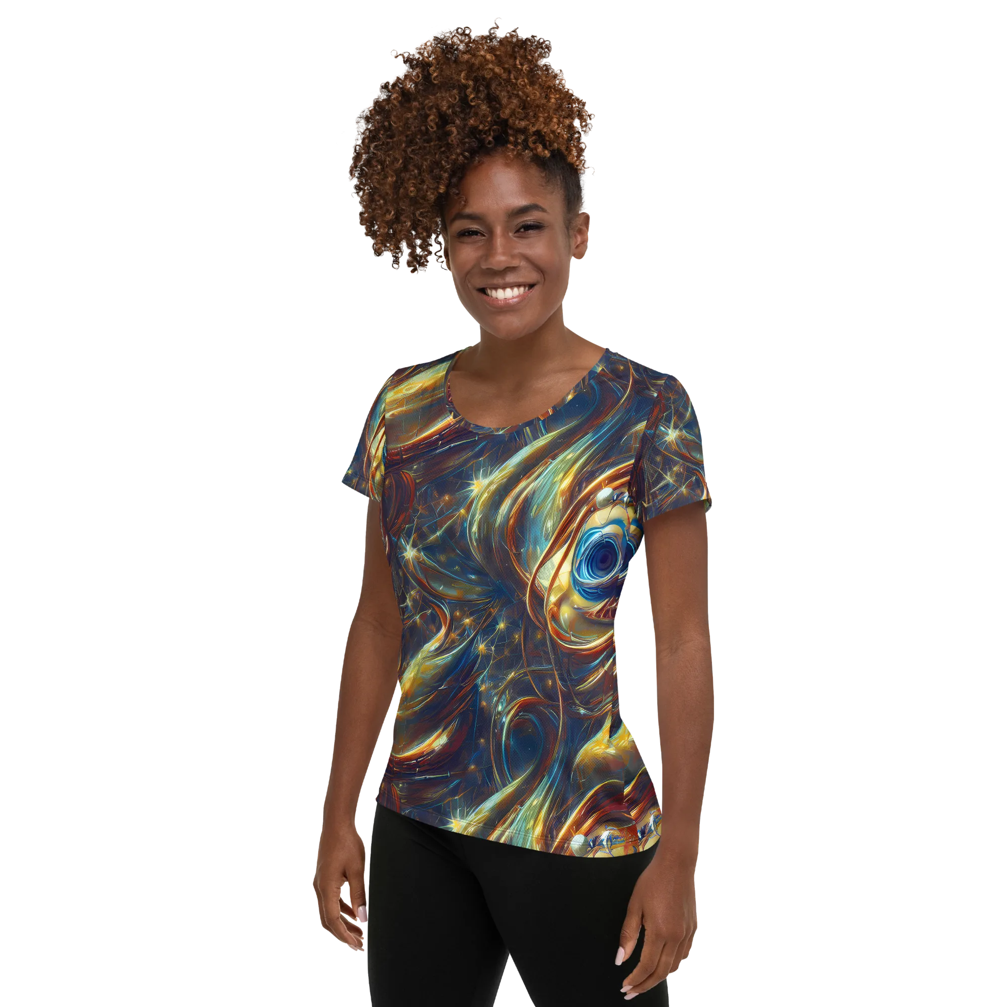 Celestial Vortex on Women's Athletic T-Shirt — Left
