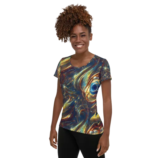 Celestial Vortex on a Women's Athletic T-Shirt