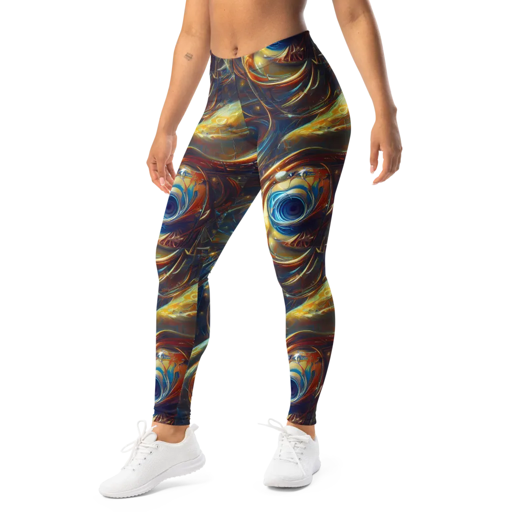 Celestial Vortex on Leggings — Left Front