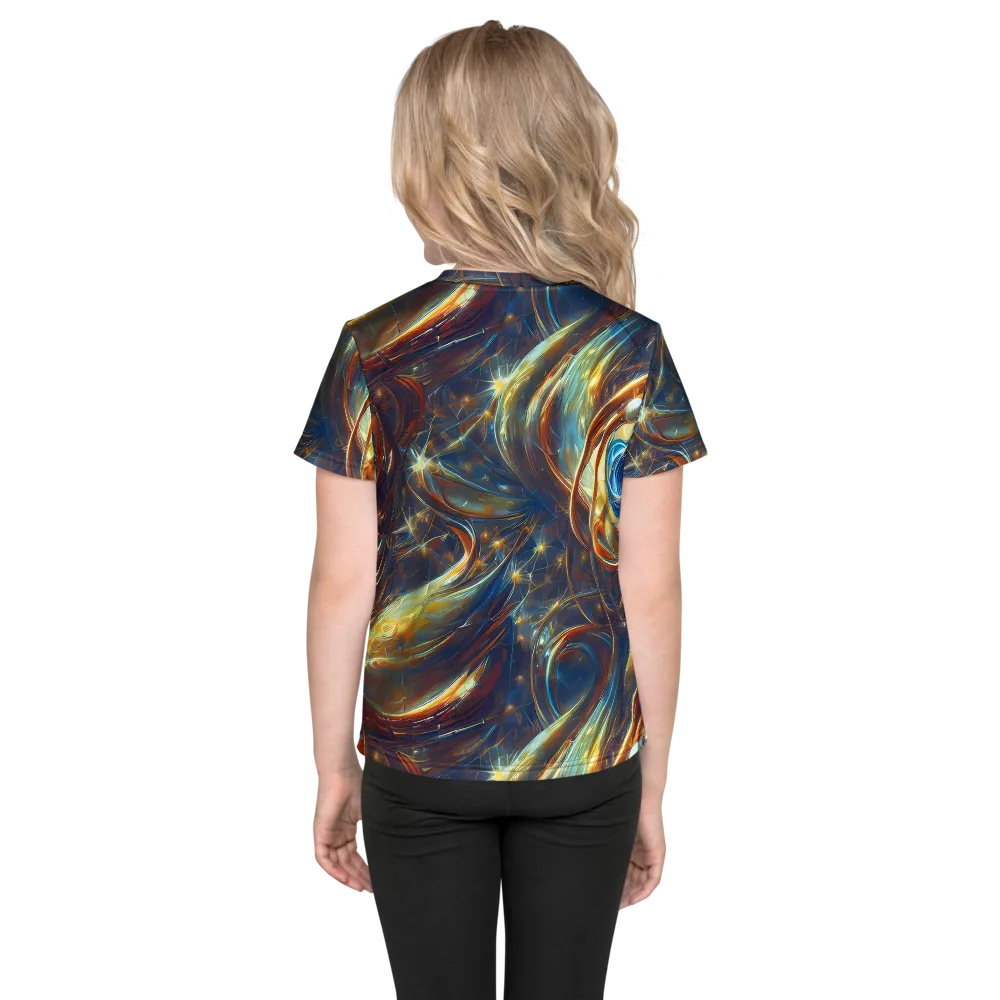 Celestial Vortex on Kids Crew Neck T-Shirt — Back