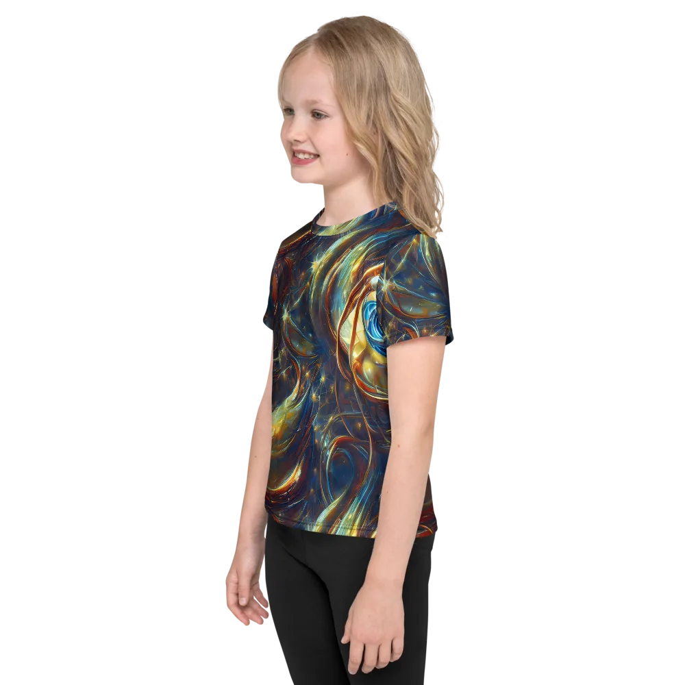 Celestial Vortex on Kids Crew Neck T-Shirt — Left