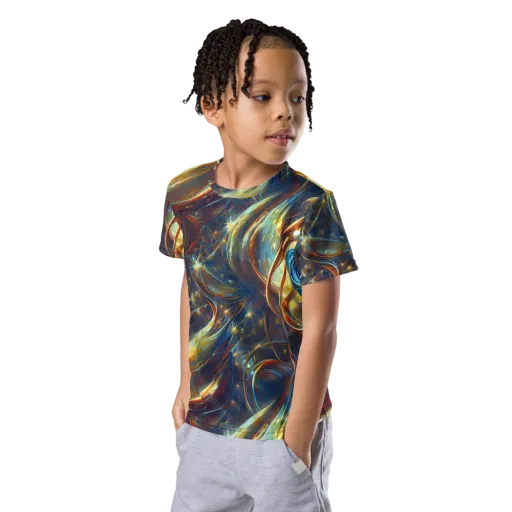 Celestial Vortex on a Kids Crew Neck T-Shirt