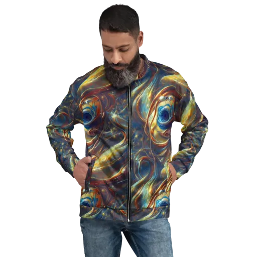 Celestial Vortex on a Bomber Jacket