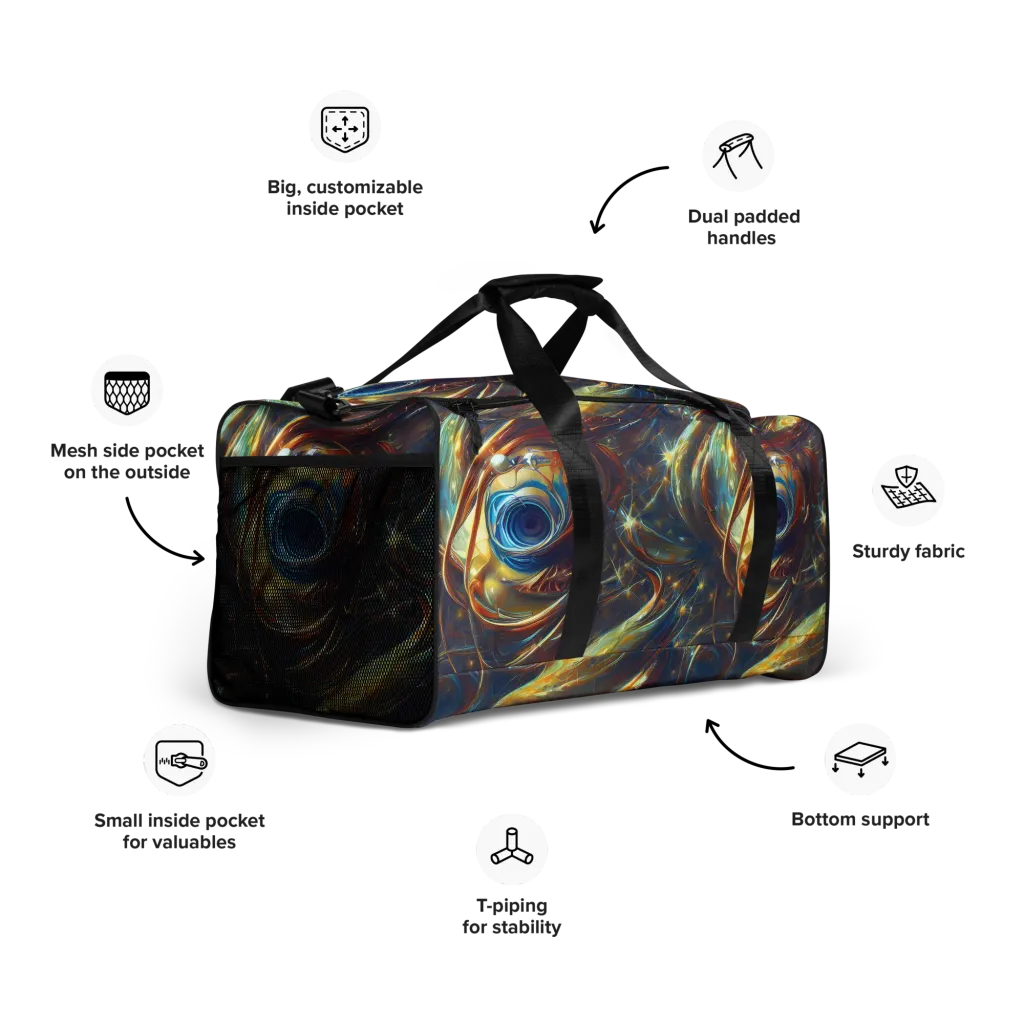 Celestial Vortex on Duffle Bag — Right Front