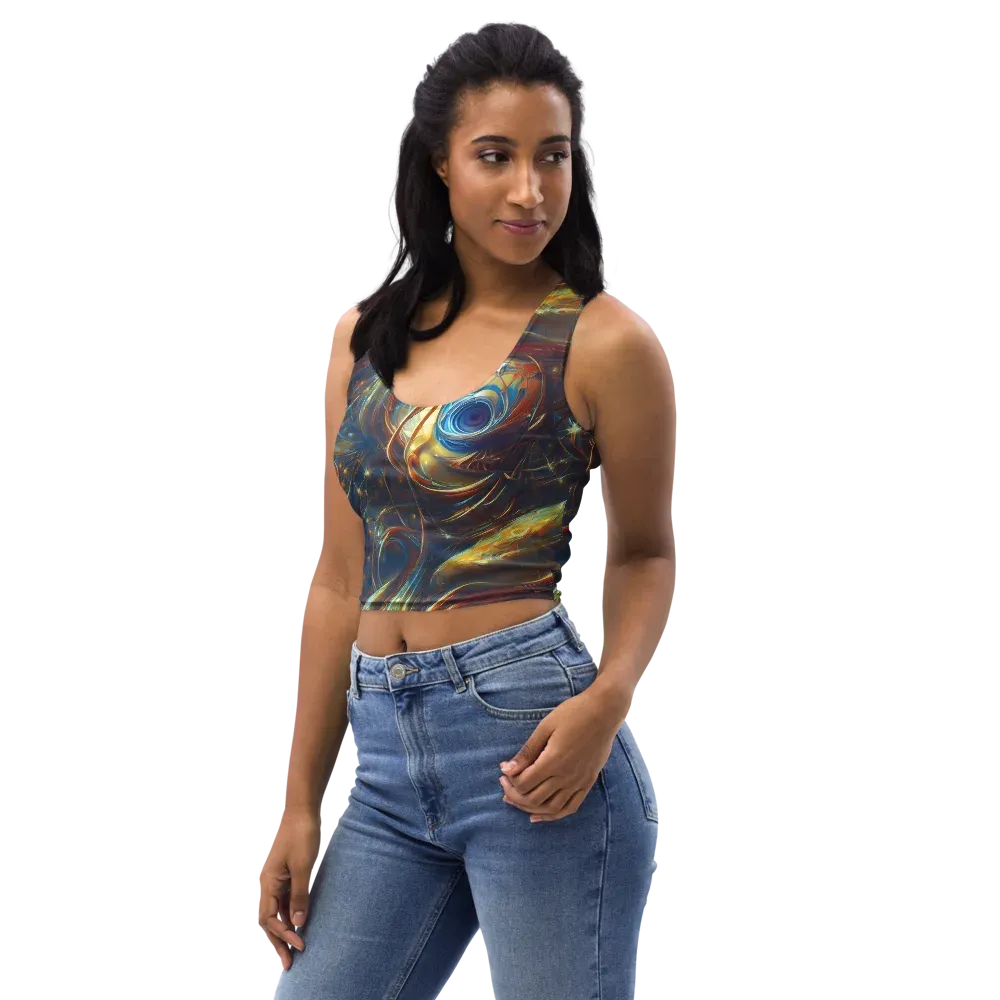 Celestial Vortex on Crop Top — Left Front