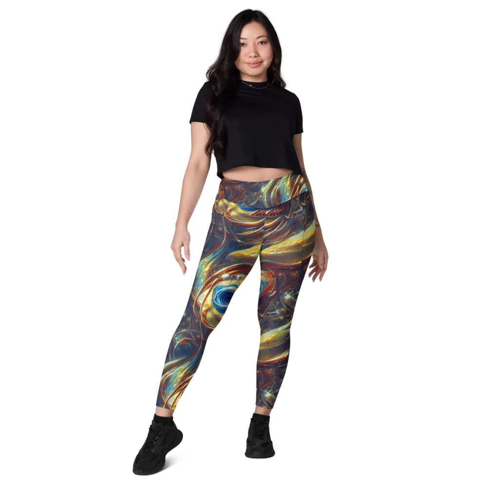 Celestial Vortex on Leggings with Pockets — Front