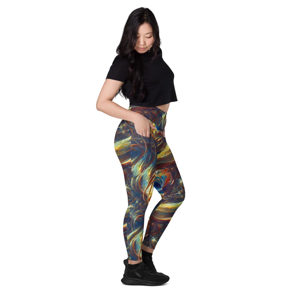 Celestial Vortex on Leggings with Pockets — Right