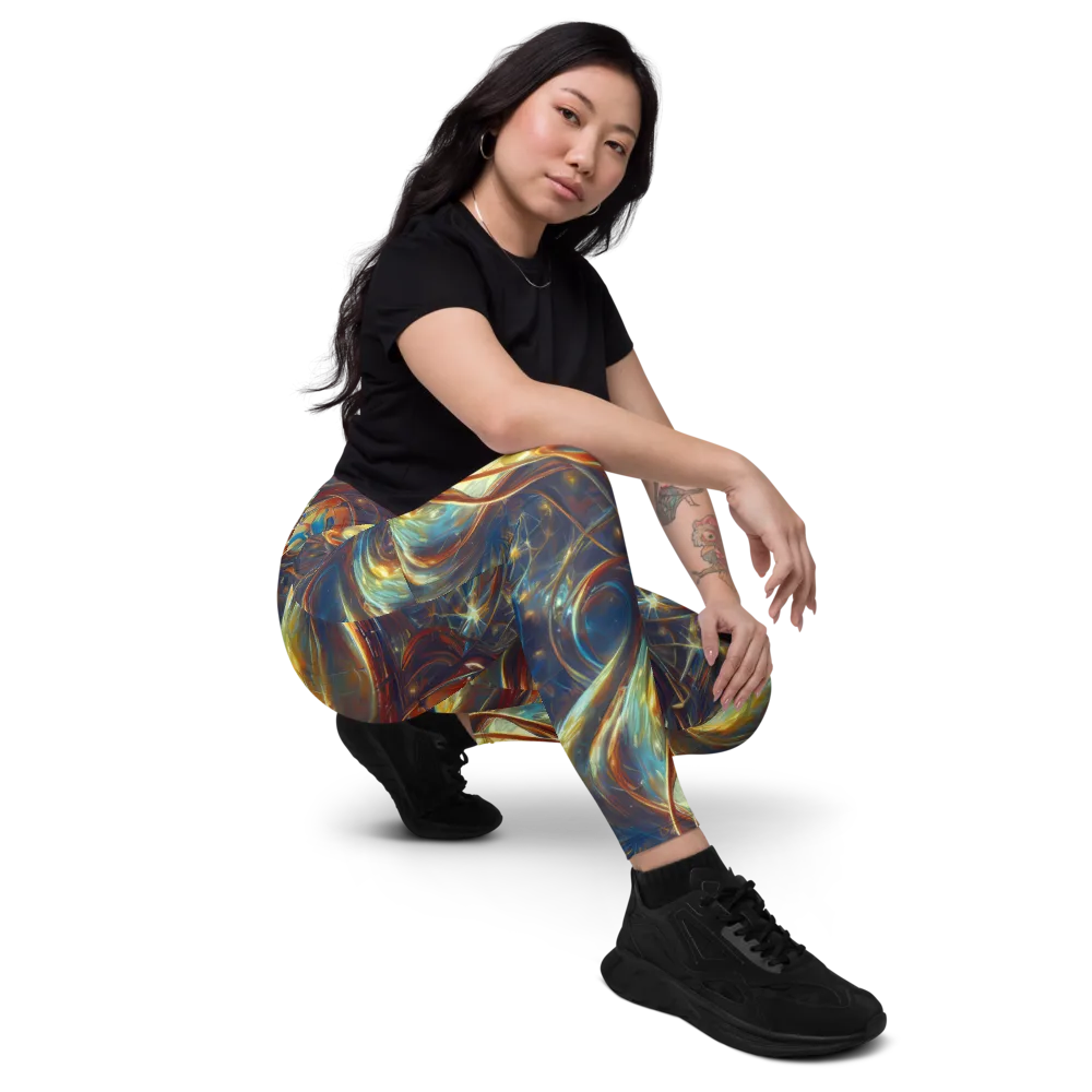 Celestial Vortex on Leggings with Pockets — Right Front