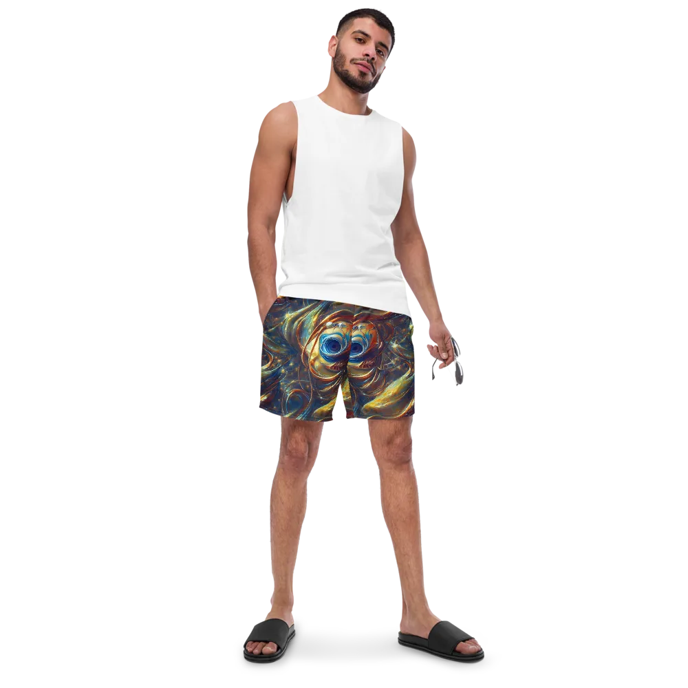 Celestial Vortex on Swim Trunks — Front