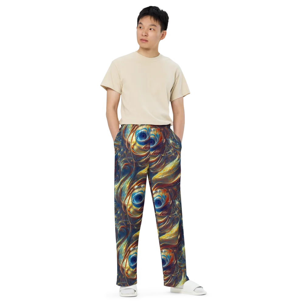 Celestial Vortex on Wide-Leg Pants — Front
