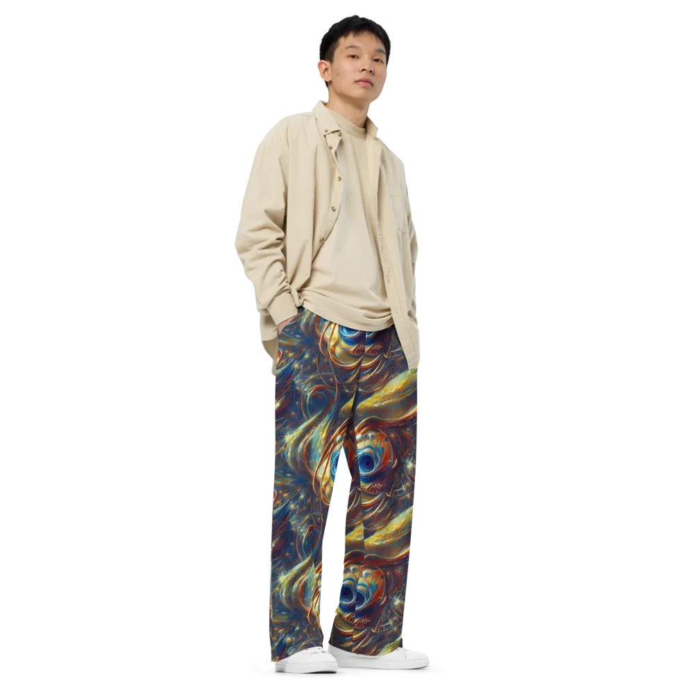 Celestial Vortex on Wide-Leg Pants — Right Front