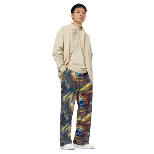 Celestial Vortex on a Wide-Leg Pants