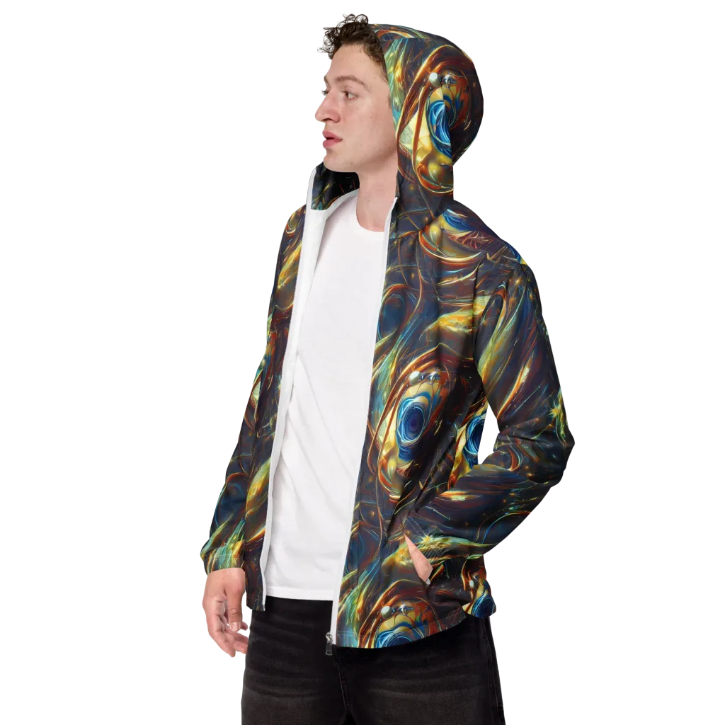 Celestial Vortex on Men's Windbreaker — Left Front