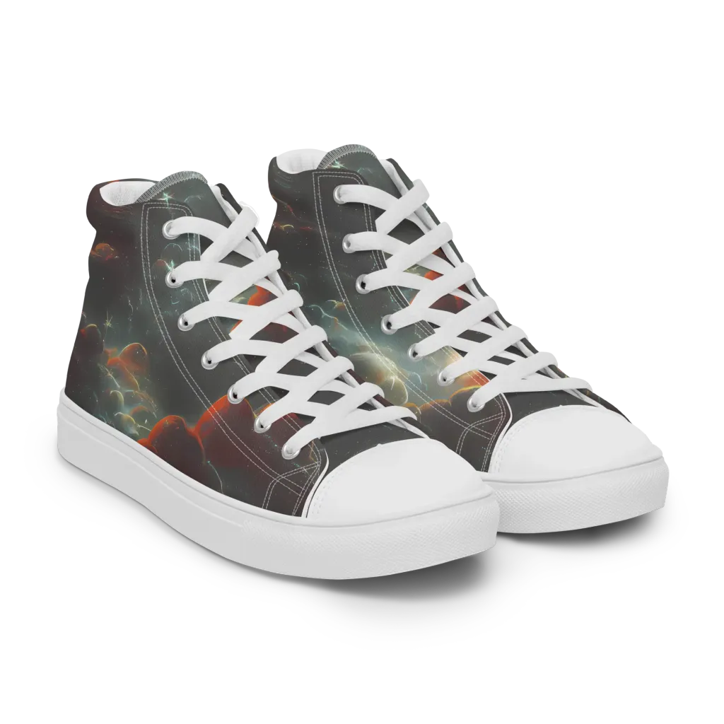 Stellar Highlands on Men's High Top Canvas Shoes — Right Front