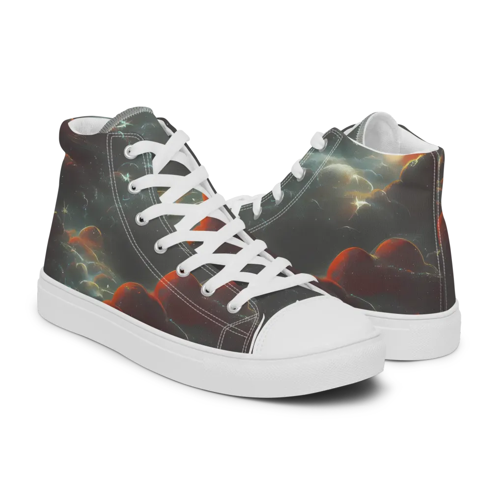 Stellar Highlands on Men's High Top Canvas Shoes — Right