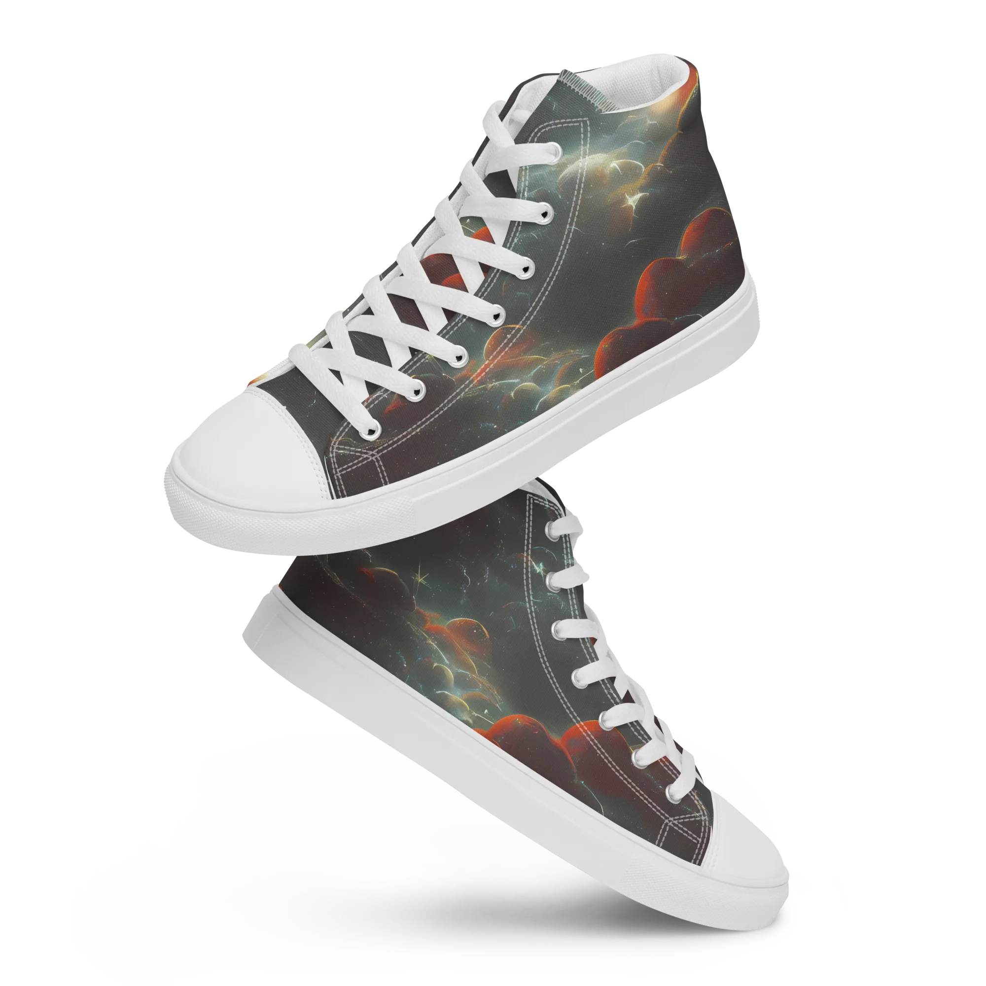 Stellar Highlands on Men's High Top Canvas Shoes — Front