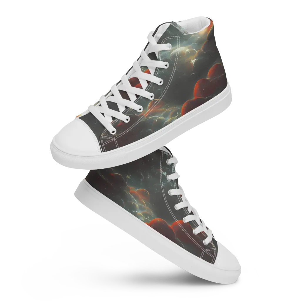 Stellar Highlands on Men's High Top Canvas Shoes — Front