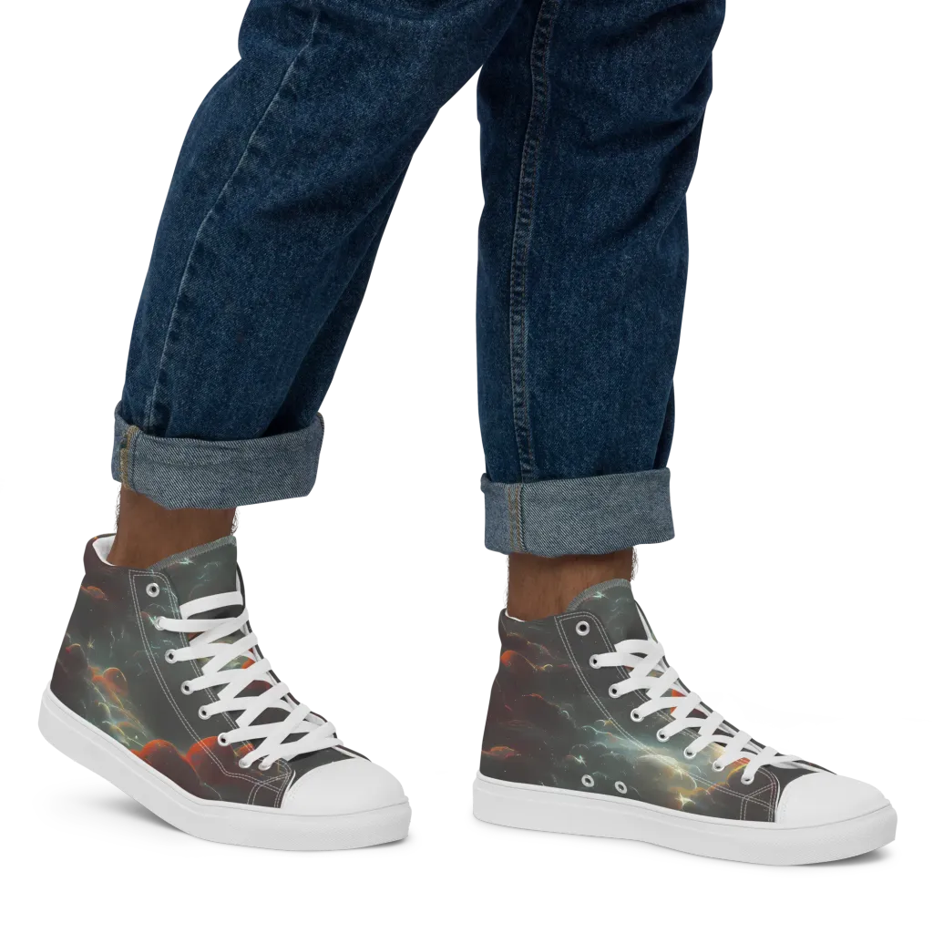 Stellar Highlands on Men's High Top Canvas Shoes — Right