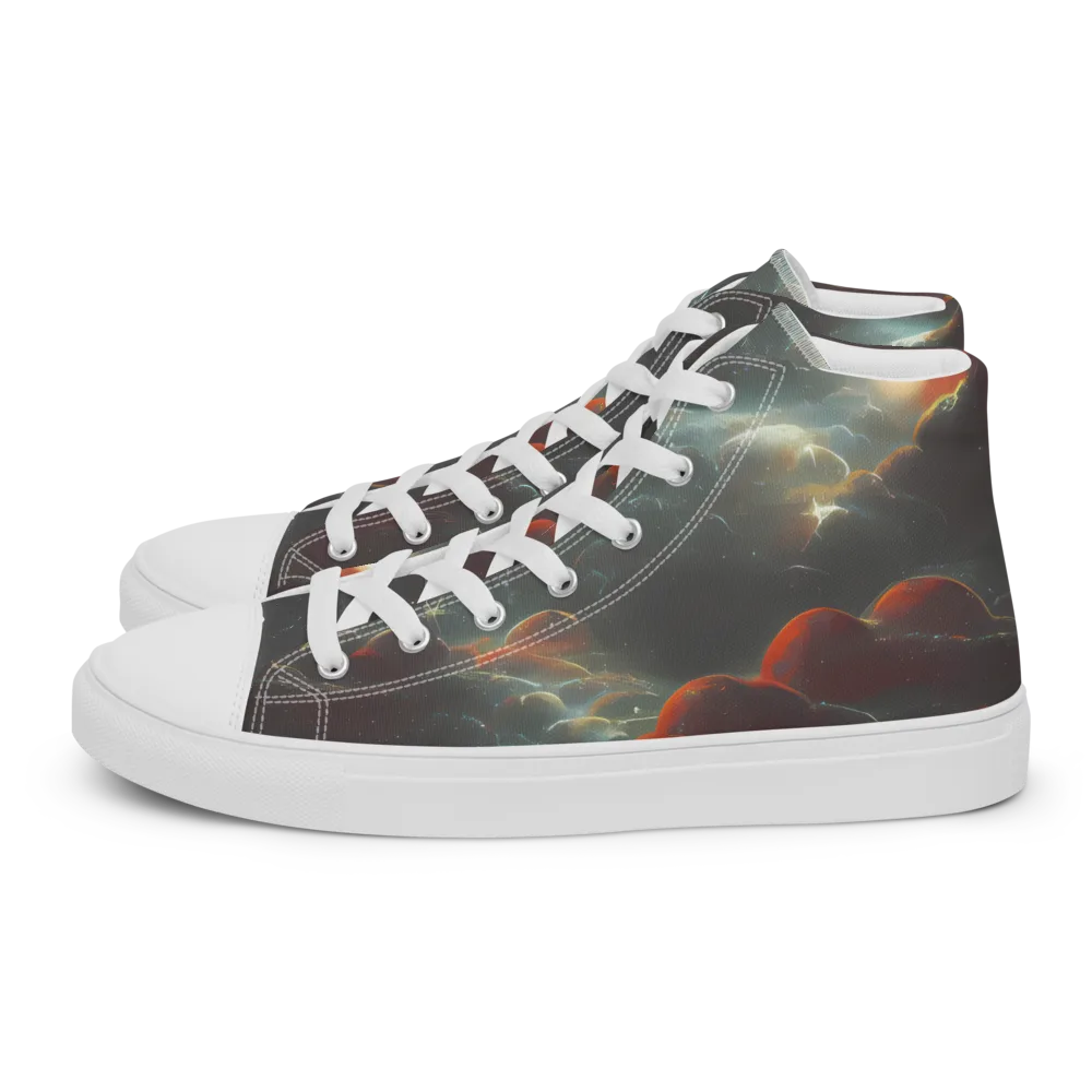 Stellar Highlands on Women's High Top Canvas Shoes — Left