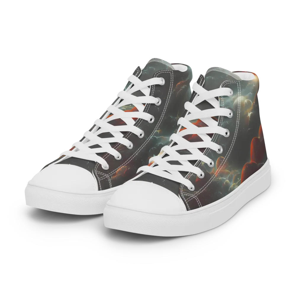 Stellar Highlands on Women's High Top Canvas Shoes — Left Front