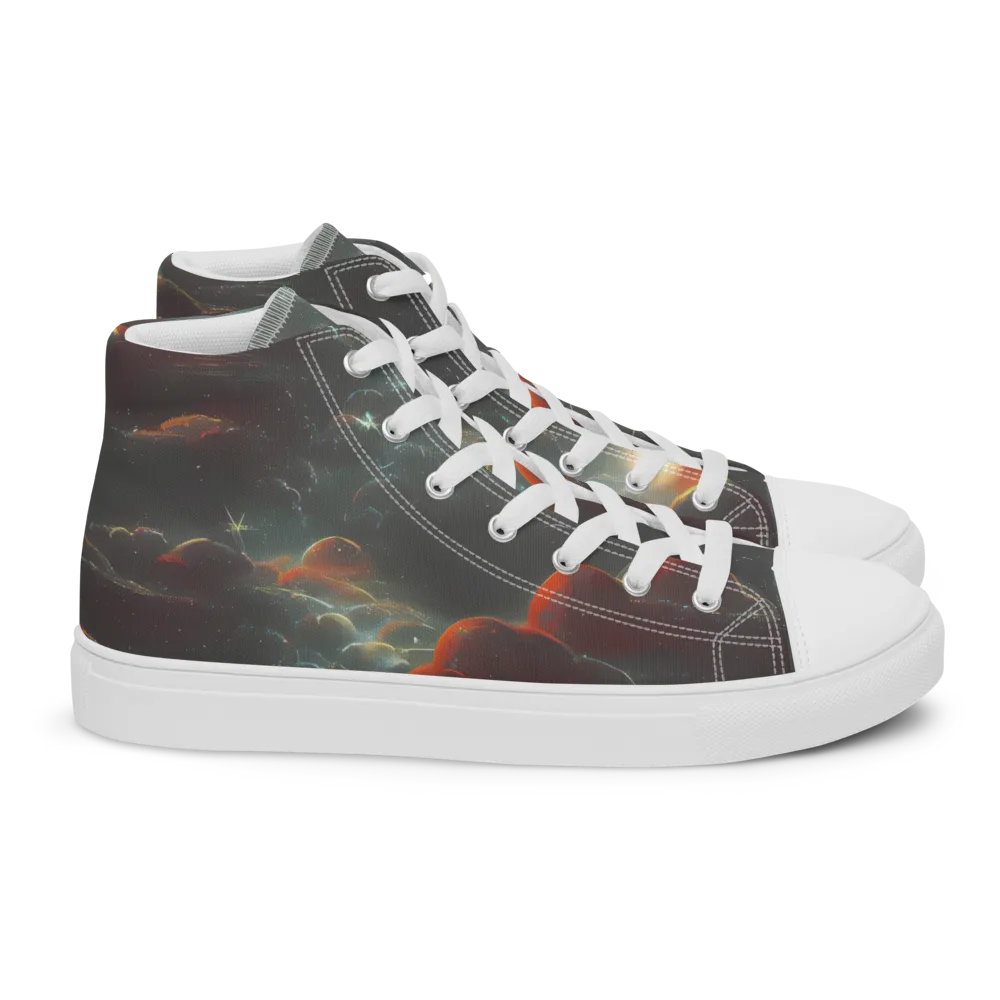 Stellar Highlands on Women's High Top Canvas Shoes — Right