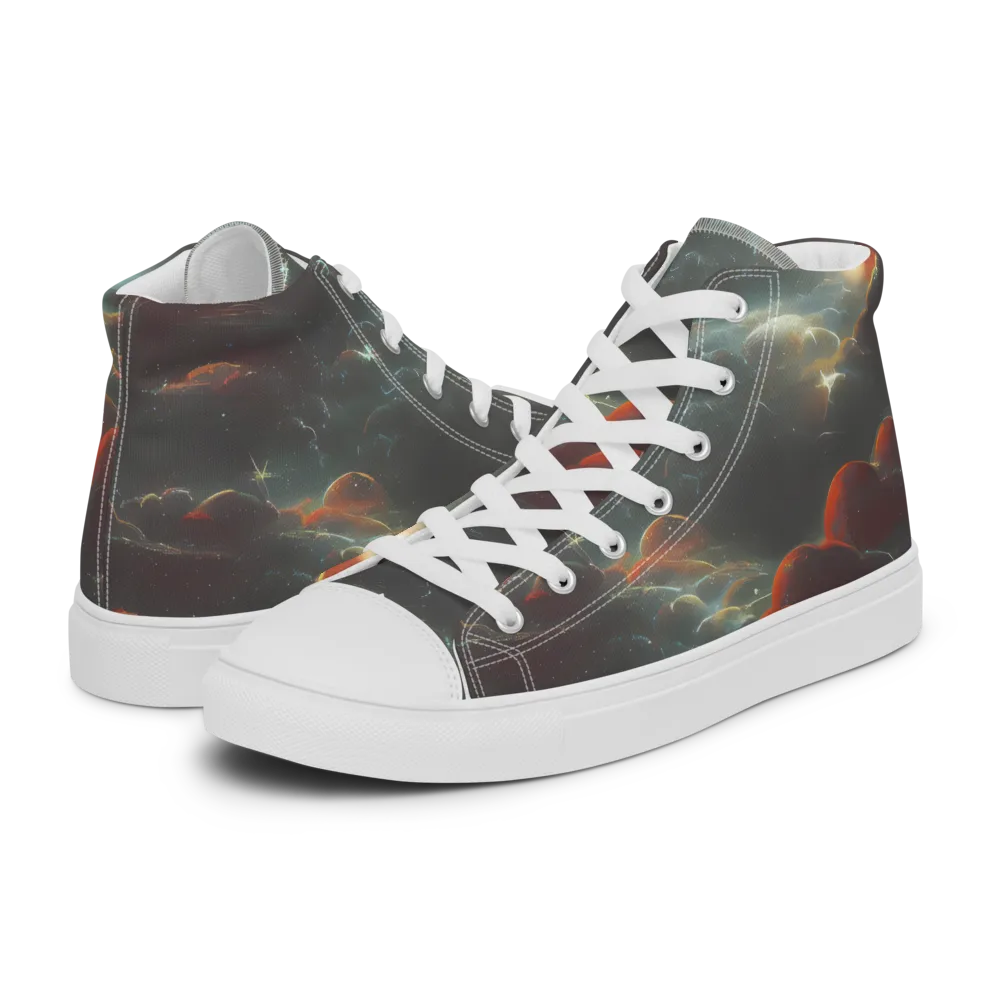 Stellar Highlands on Women's High Top Canvas Shoes — Left