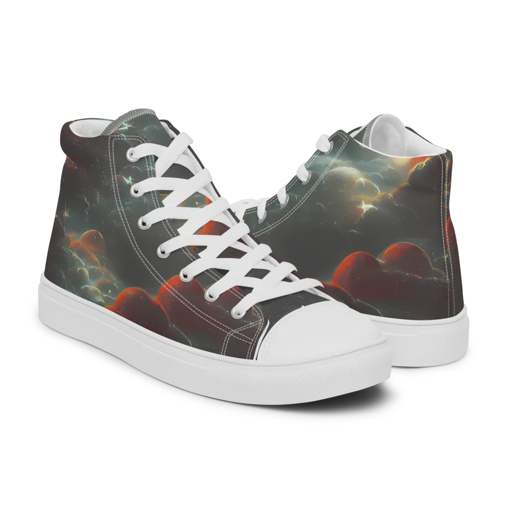Stellar Highlands on Women's High Top Canvas Shoes — Right