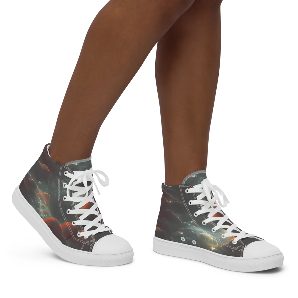 Stellar Highlands on Women's High Top Canvas Shoes — Right