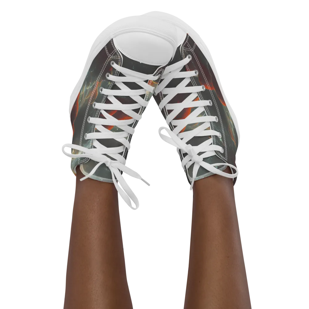 Stellar Highlands on Women's High Top Canvas Shoes — Front