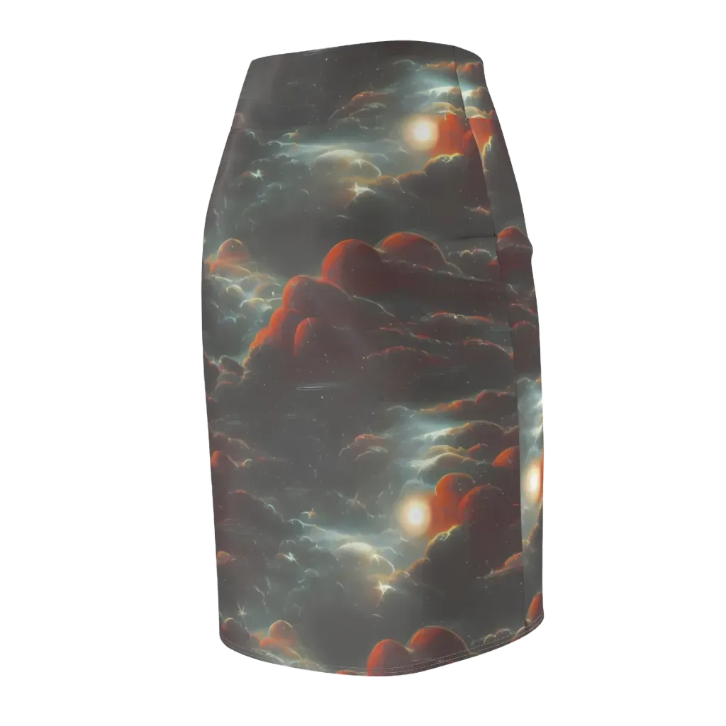 Stellar Highlands on Pencil Skirt — Back Side