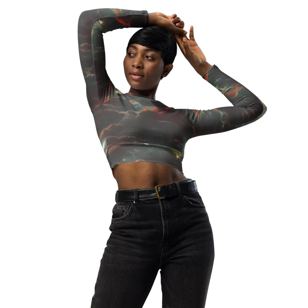 Stellar Highlands on Long Sleeve Crop Top — Front