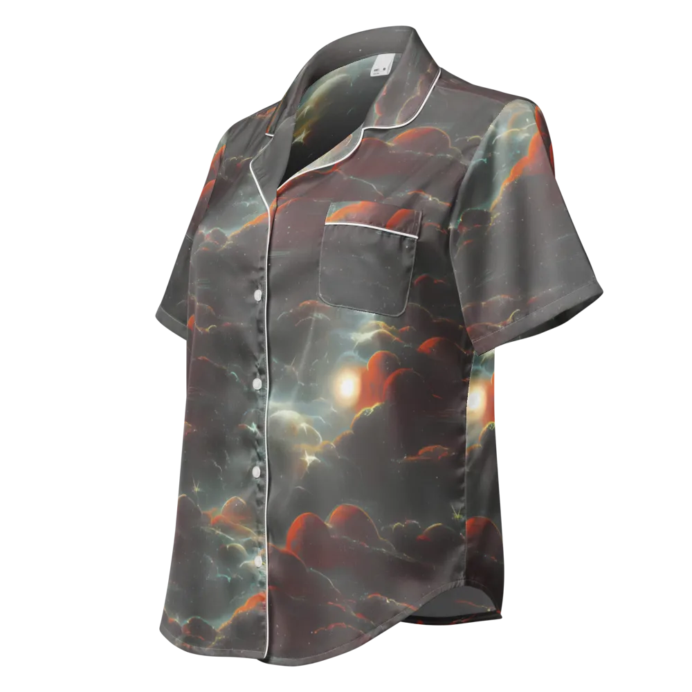 Stellar Highlands on Women's Short Sleeve Pajama Top — Left Front