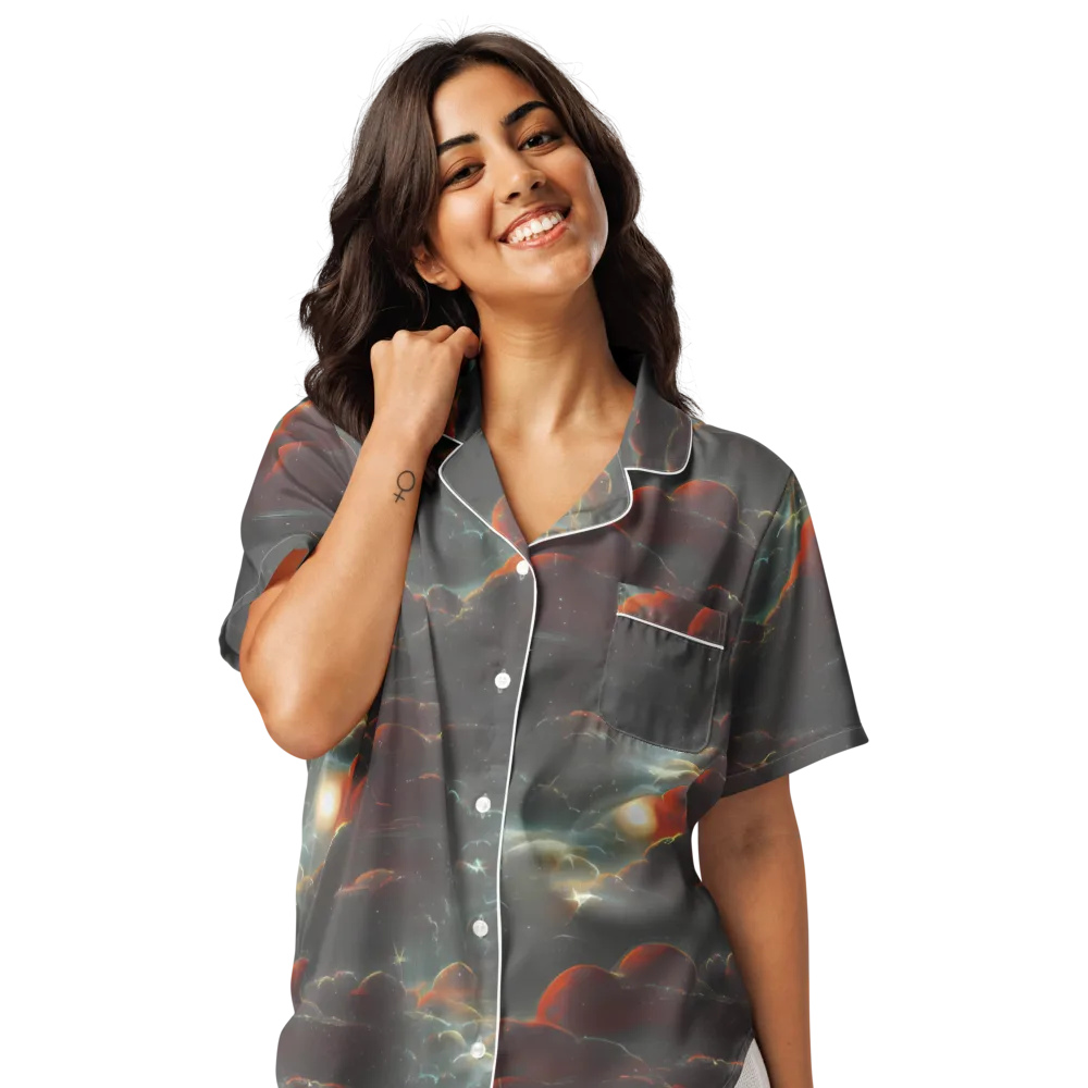 Stellar Highlands on Women's Short Sleeve Pajama Top — Front