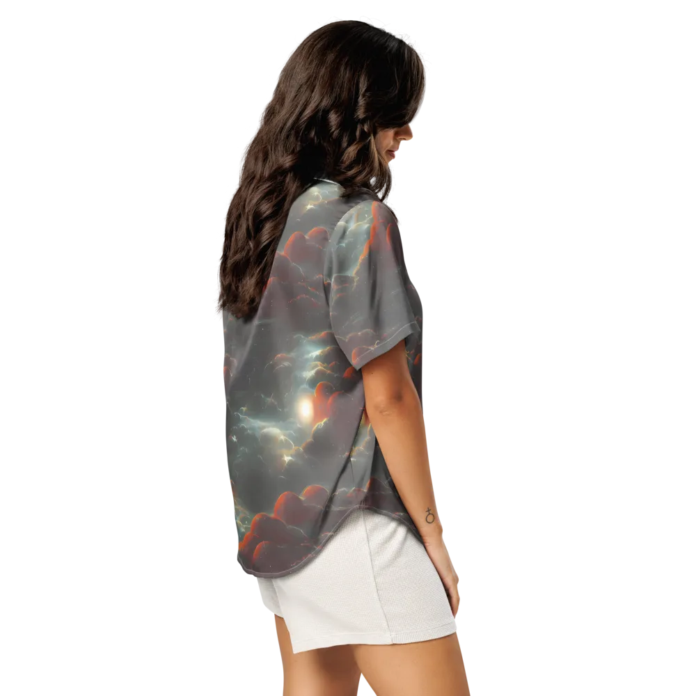 Stellar Highlands on Women's Short Sleeve Pajama Top — Right Back