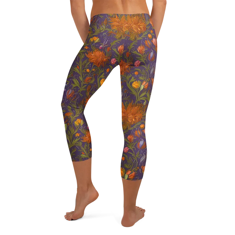 Botanical Nebula on Capri Leggings — Back
