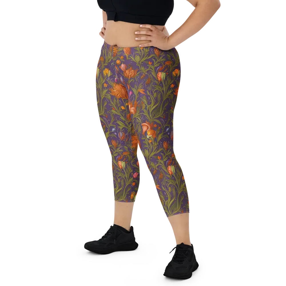 Botanical Nebula on Capri Leggings — Front