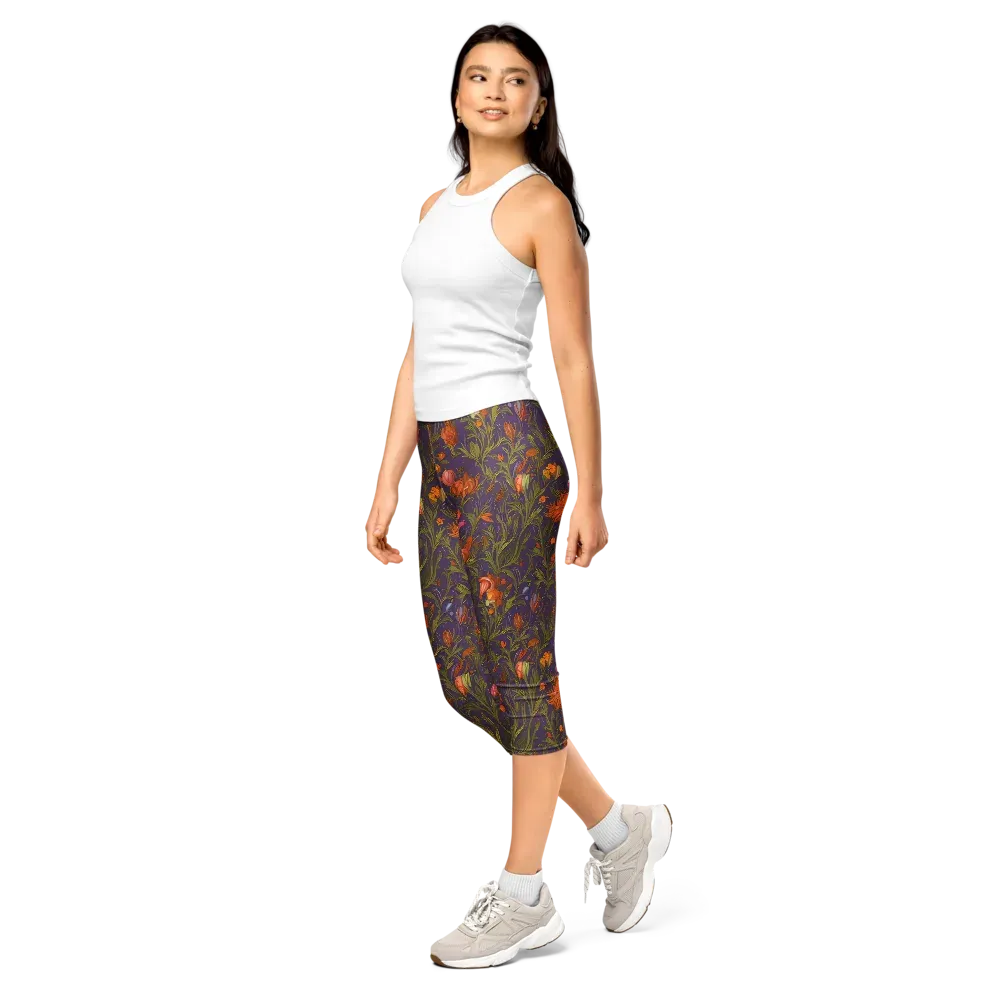 Botanical Nebula on Capri Leggings — Left Front
