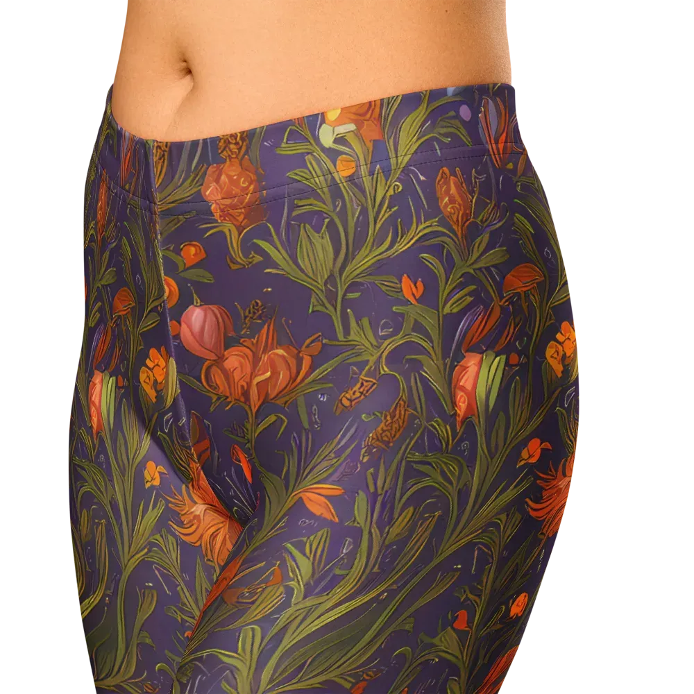 Botanical Nebula on Capri Leggings — Zoomed-in