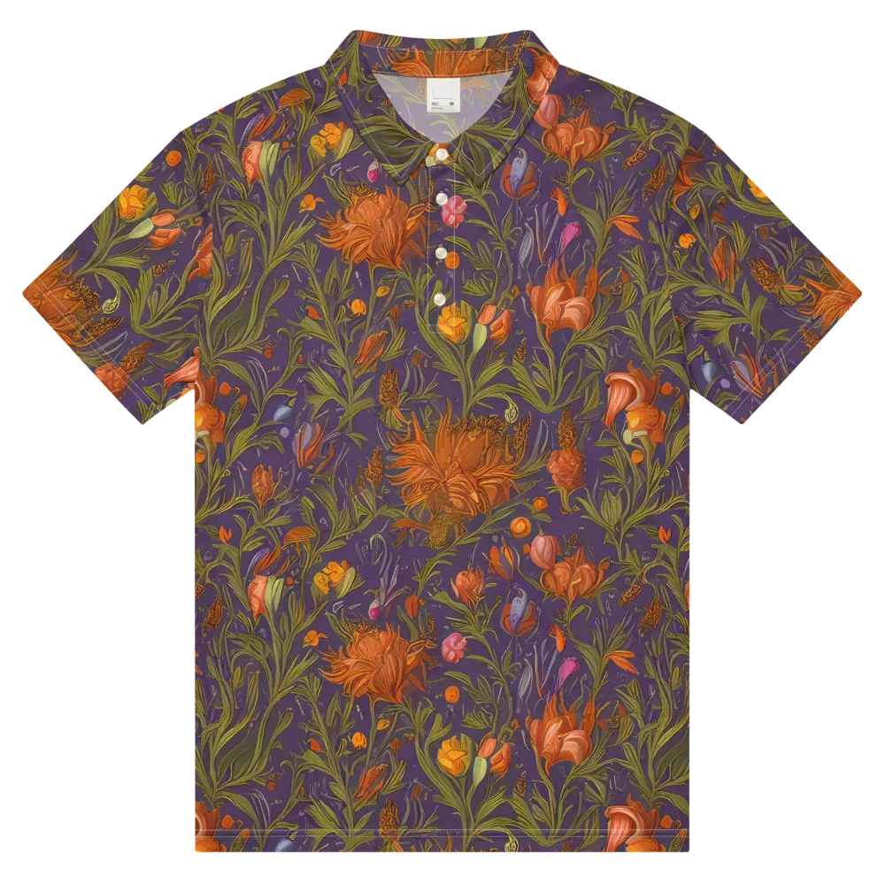 Botanical Nebula on Men's Slim Fit Polo Shirt — Front