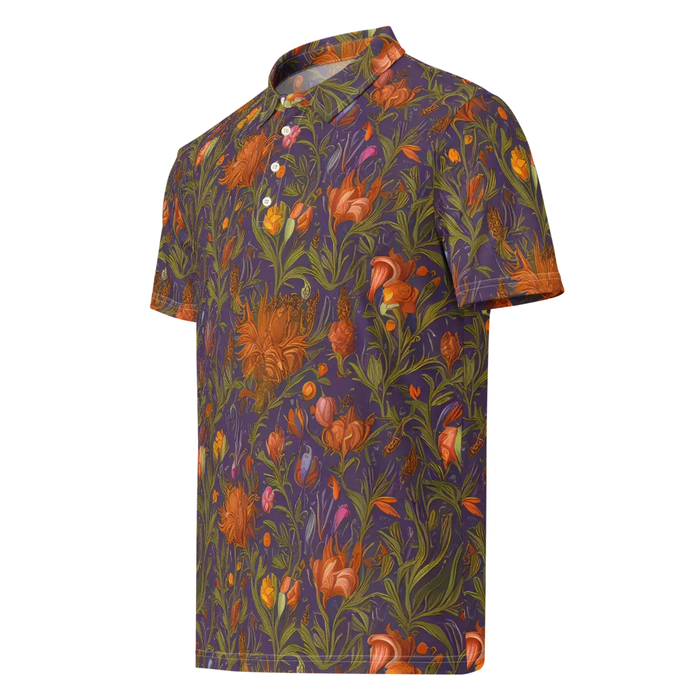 Botanical Nebula on Men's Slim Fit Polo Shirt — Left Front