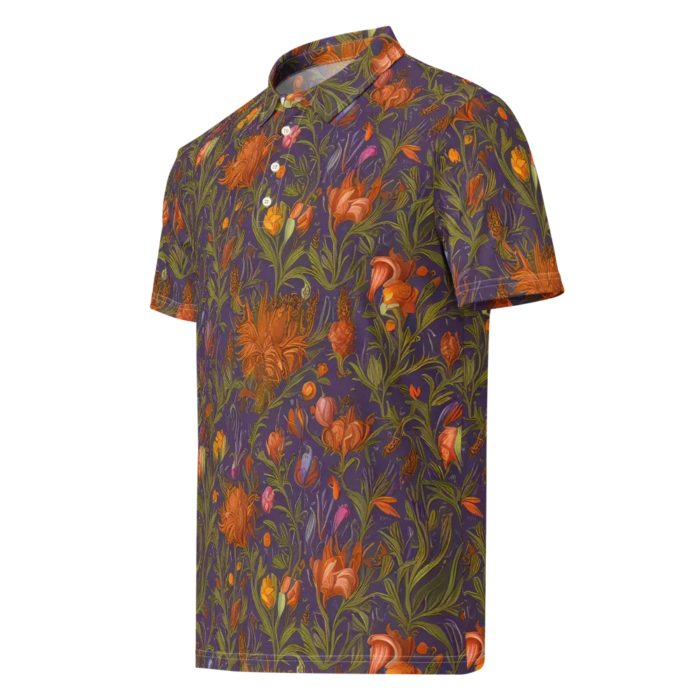Botanical Nebula on Men's Slim Fit Polo Shirt — Left Front