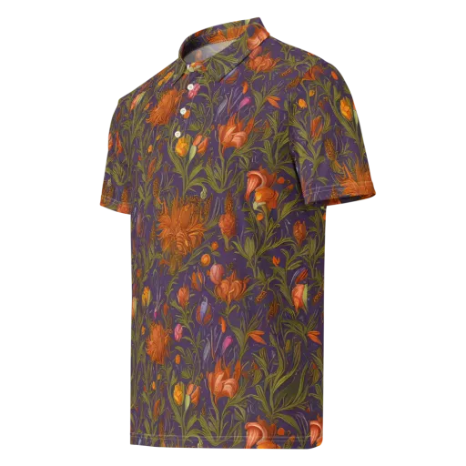 Botanical Nebula on a Men's Slim Fit Polo Shirt