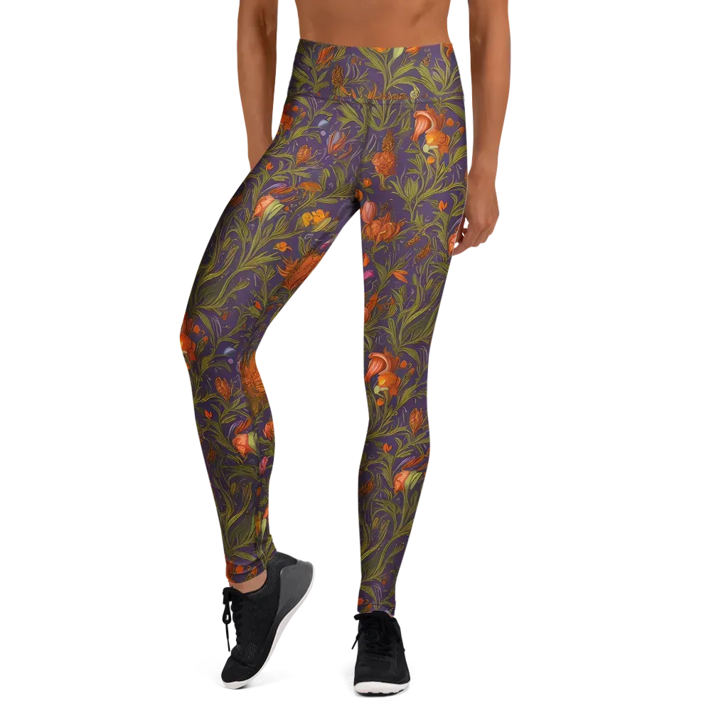 Botanical Nebula on Yoga Leggings — Front